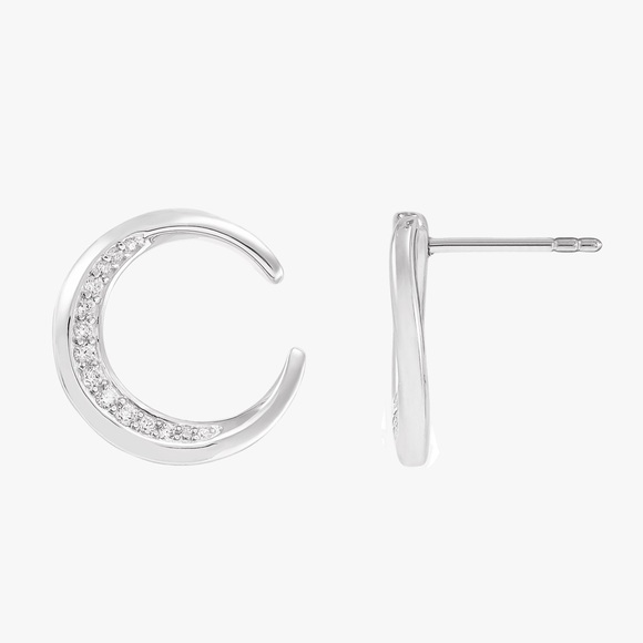 Silpada Jewelry New Silpada Open Circle Cz Earrings Sterling Silver